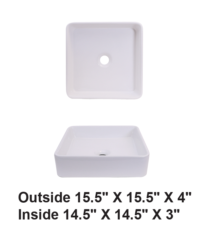 Above Counter Ceramic Sink White