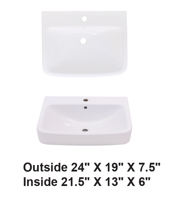 Above Counter Ceramic Sink White