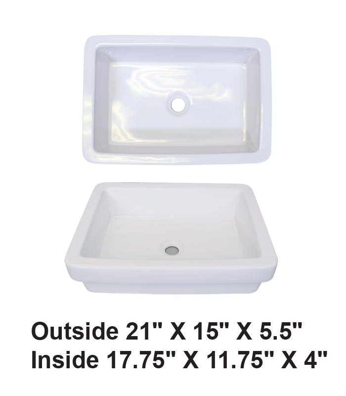 Above Counter Ceramic Sink White