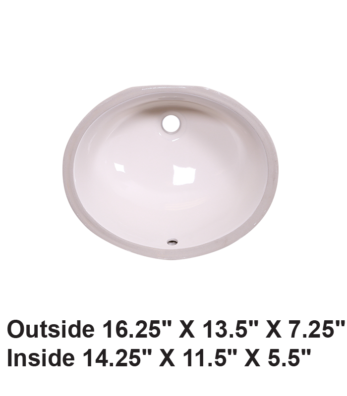 Undermount Oval Ceramic Sink Bisque