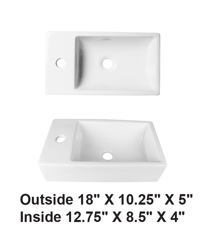 Above Counter Ceramic Sink White