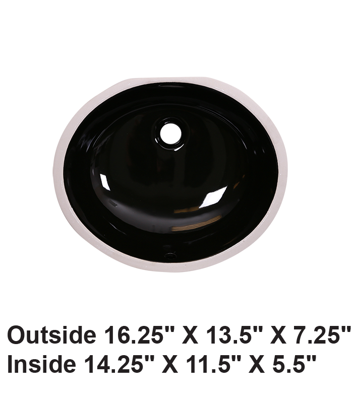 Undermount Oval Ceramic Sink Black