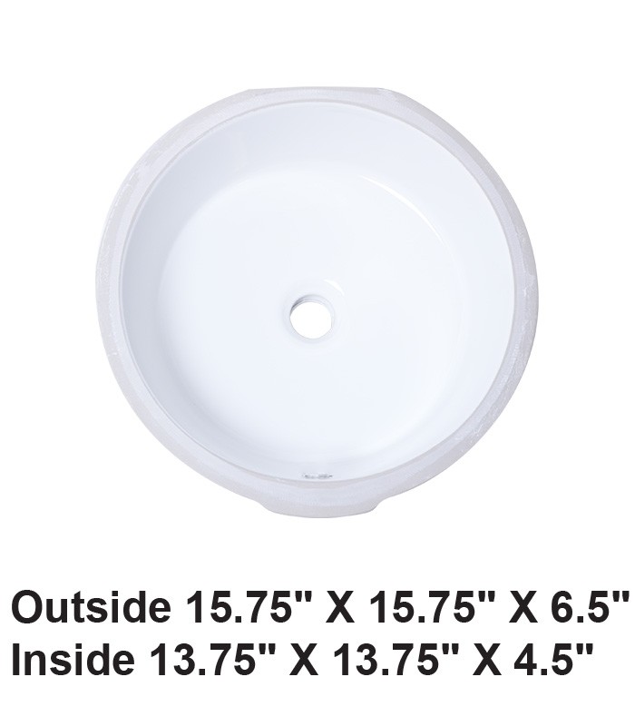 Undermount Oval Ceramic Sink White