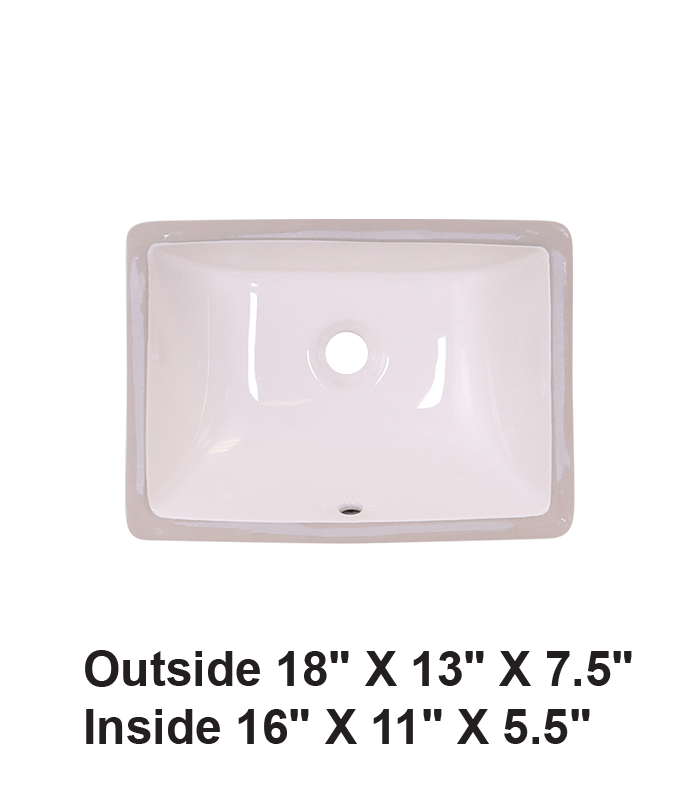 Undermount Rectangular Ceramic Sink Bisque