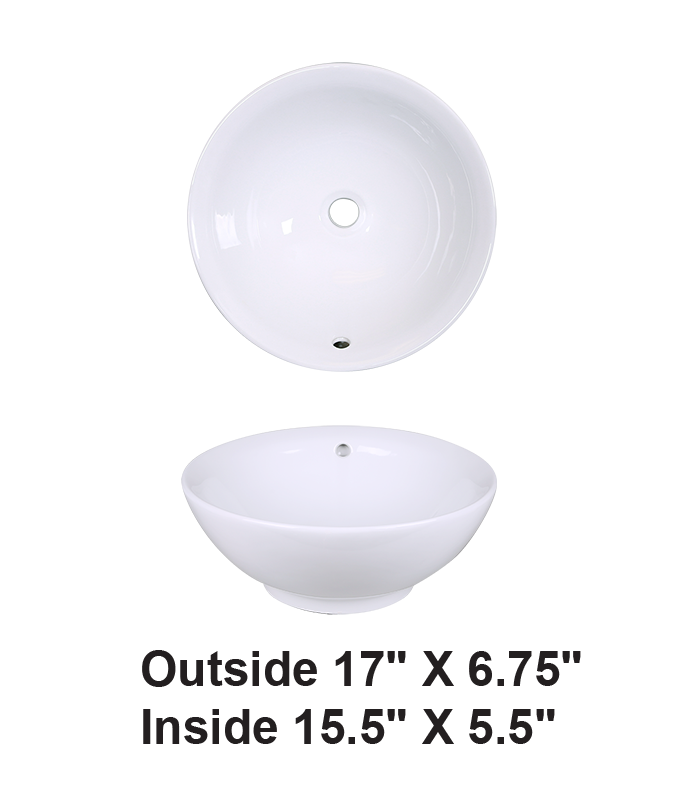 Above Counter Ceramic Sink White