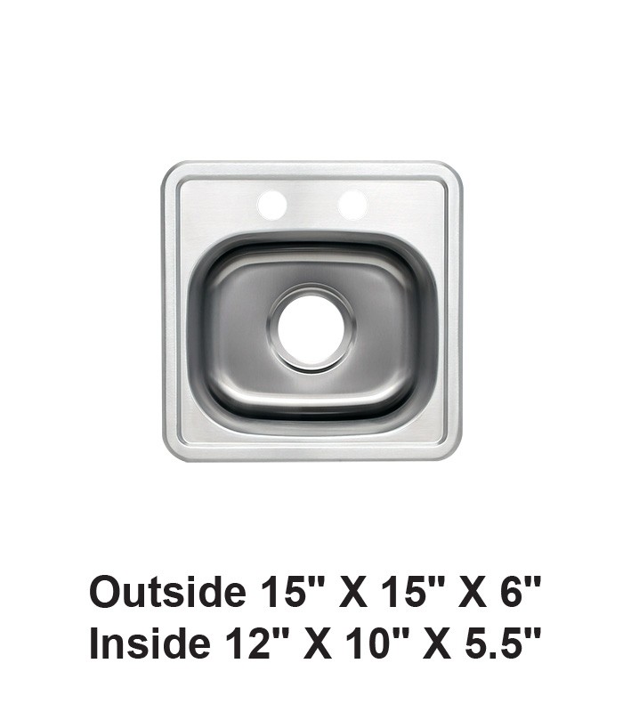 Drop-in Single Bowl Stainless Steel Sink