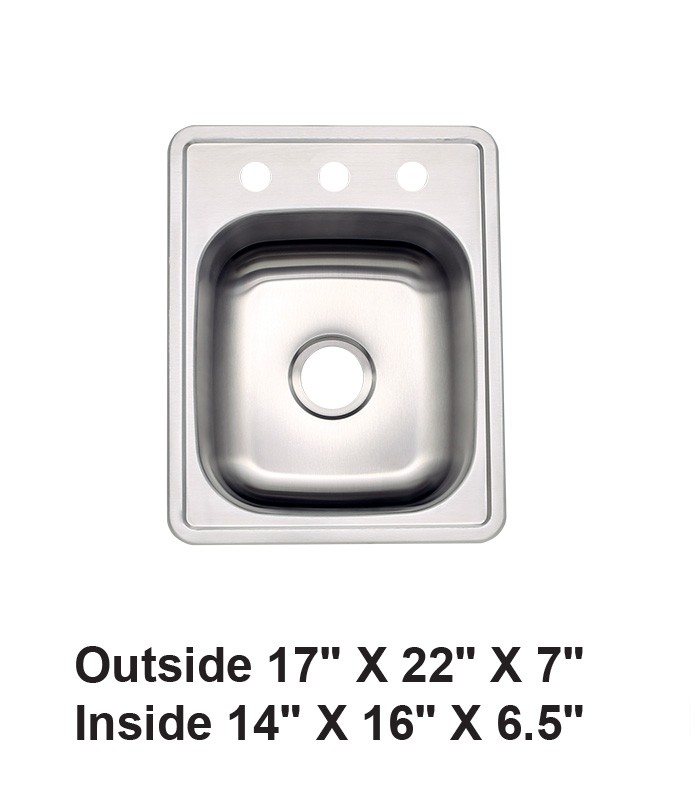 Single Bowl Drop-in Kitchen Sink