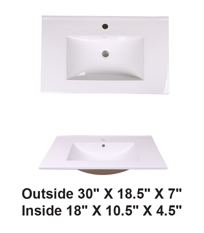 Vanity Top Self-Rimming Sink White