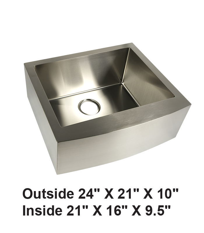 Single Bowl Farmhouse Apron Front Stainless Steel Sink