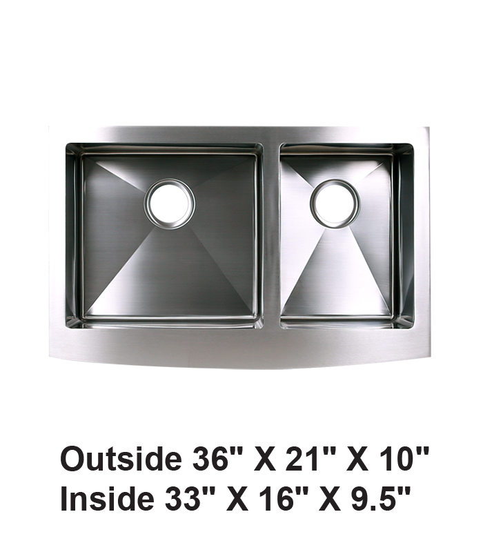 Double Bowl 60/40 Farmhouse Apron Front Stainless Steel Sink