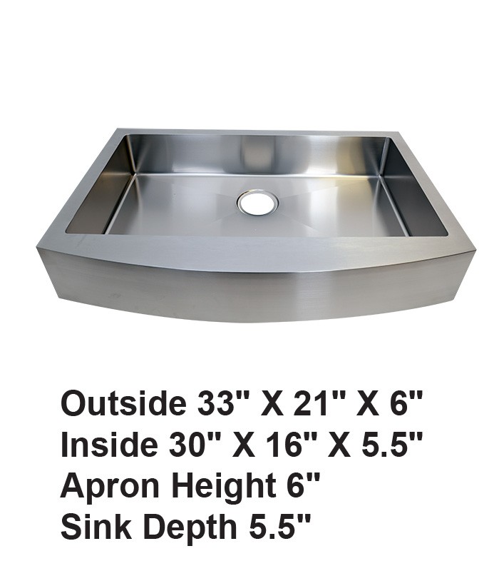Single Bowl Farmhouse Apron Front Stainless Steel Sink