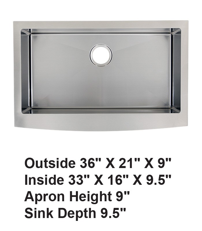Single Bowl Farmhouse Apron Front Stainless Steel Sink