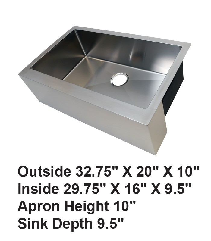 Single Bowl Farmhouse Apron Front Stainless Steel Sink