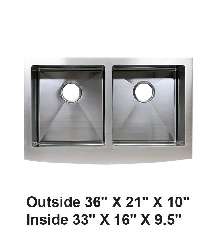 Double Bowl 50/50 Farmhouse Apron Front Stainless Steel Sink