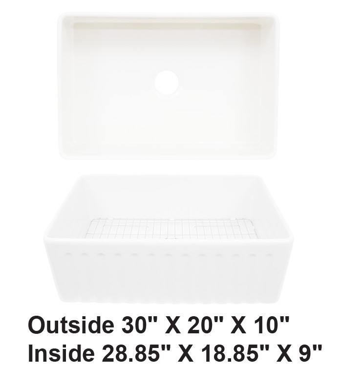 Single Bowl Farmhouse Fireclay Sink White