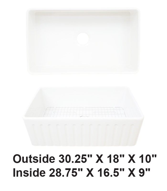 Single Bowl Farmhouse Fireclay Sink White