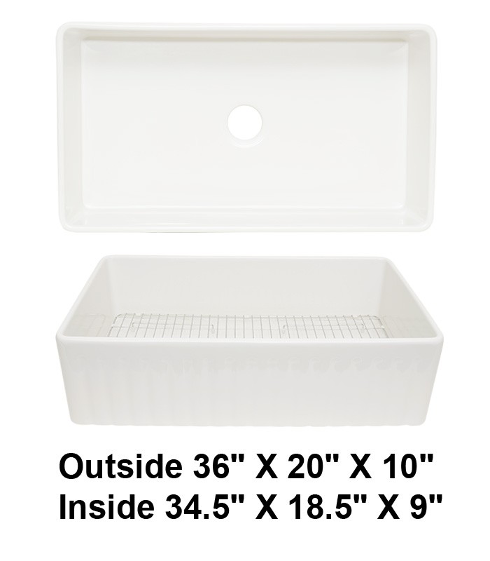 Single Bowl Farmhouse Fireclay Sink White