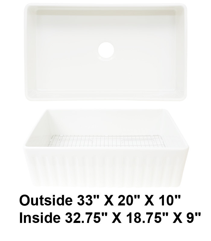 Single Bowl Farmhouse Fireclay Sink White