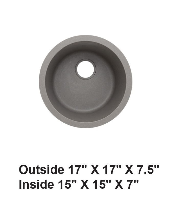 Undermount Single Bowl Granite Composite Sink Gray
