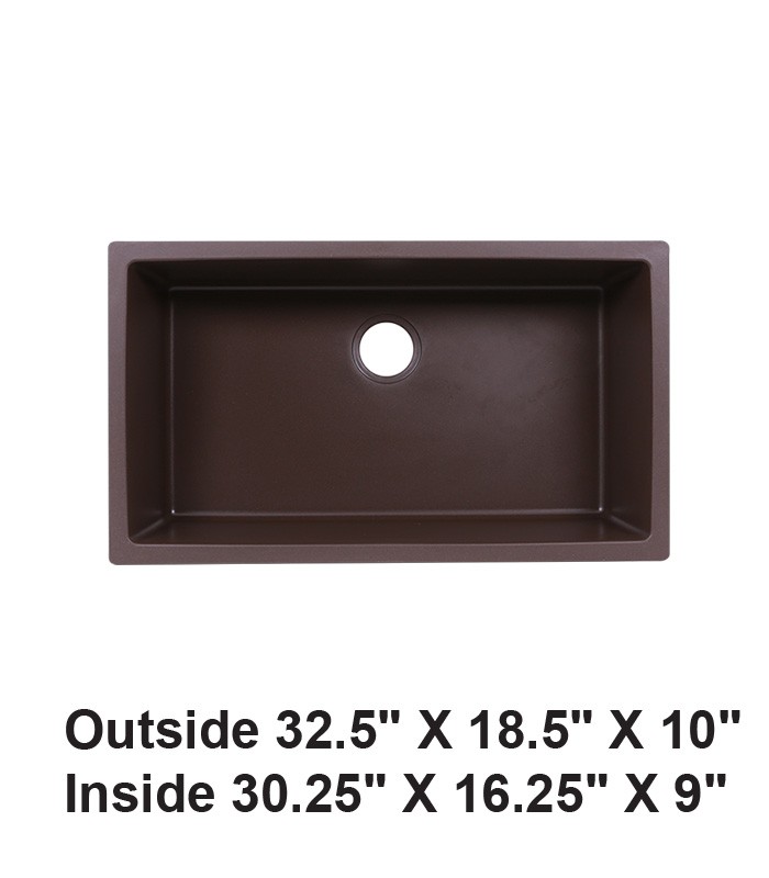 Undermount Single Bowl Granite Composite Sink Coffee