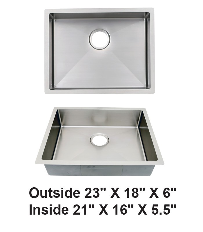 Undermount Single Bowl Stainless Steel ADA Sink