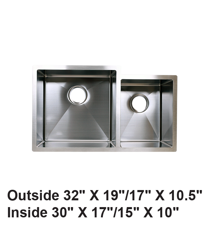 Handmade Undermount Double Bowl 60/40 Stainless Steel Sink