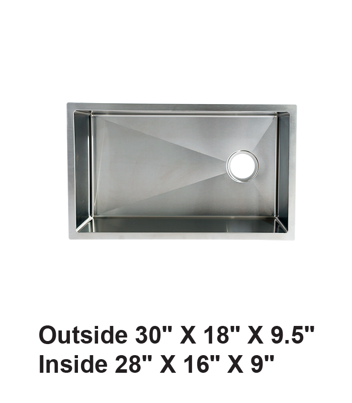 Single Bowl Zero Radius Kitchen Sink