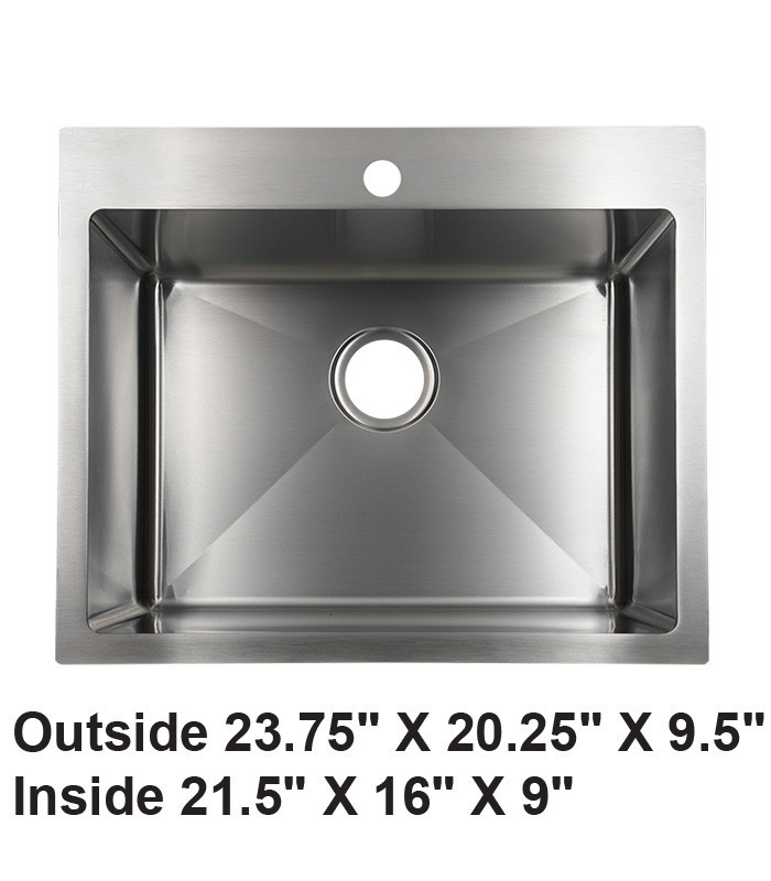 Handmade Drop-in Stainless Steel Kitchen / Laundry Sink