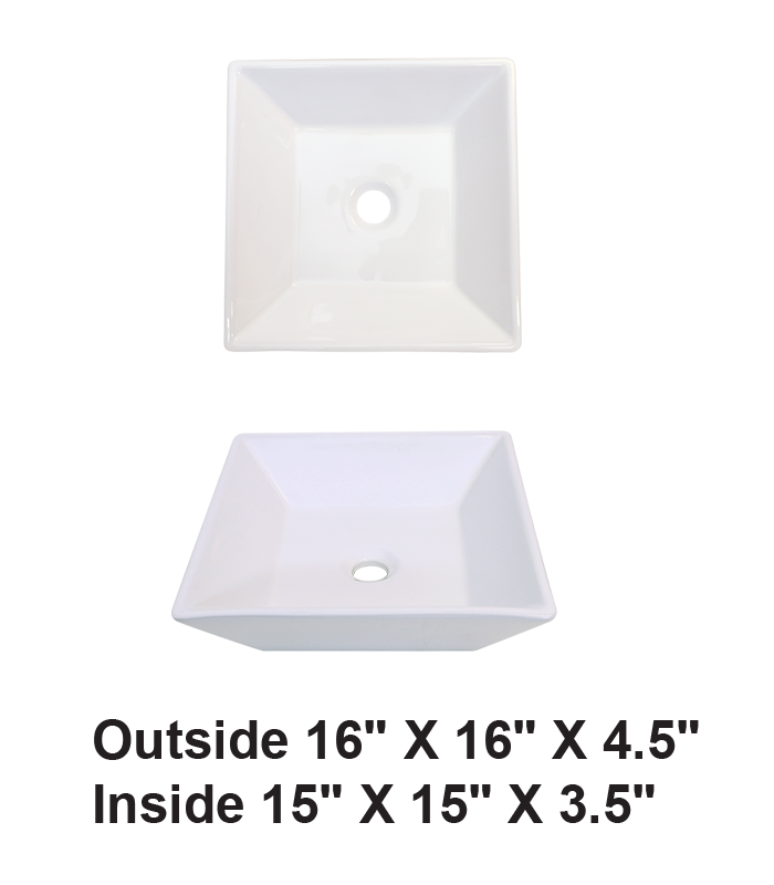 Above Counter Ceramic Sink White