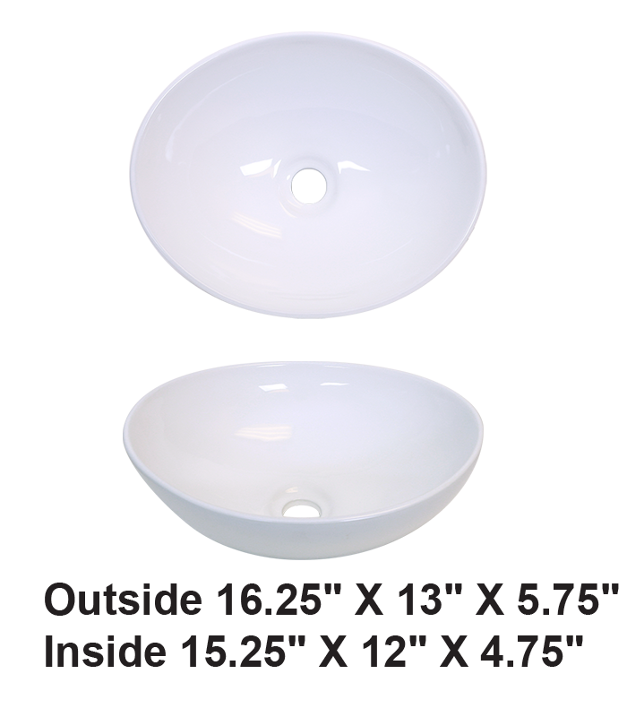 Above Counter Ceramic Sink White