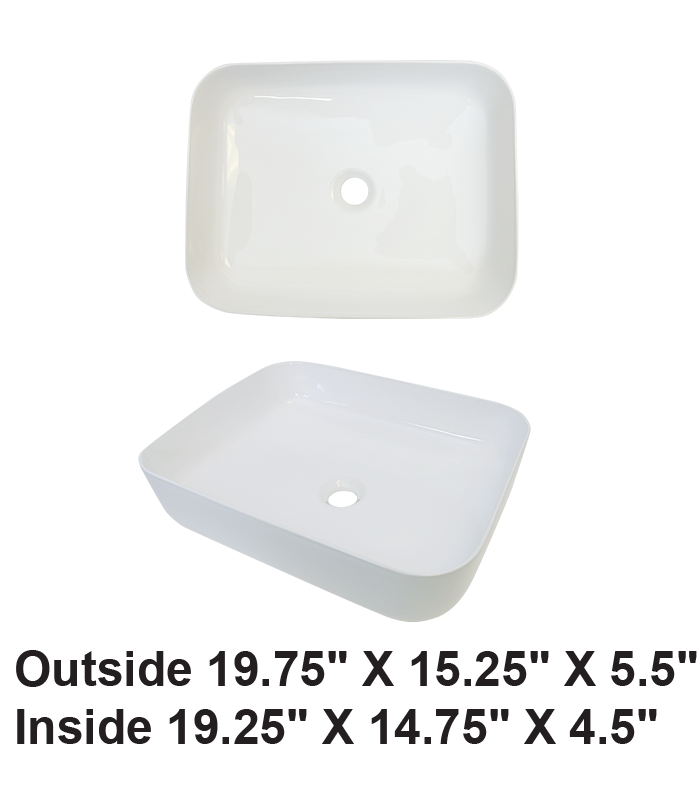 Above Counter Ceramic Sink White