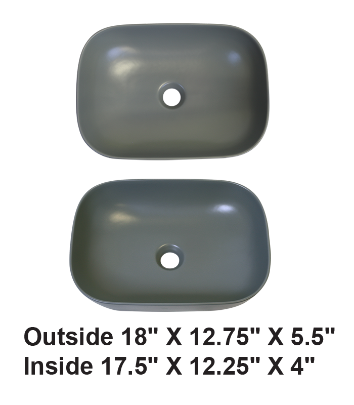 Vessel Ceramic Sink Matt Gray