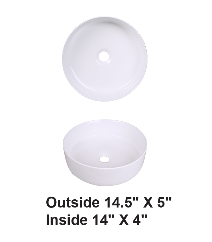 Vessel Ceramic Sink White