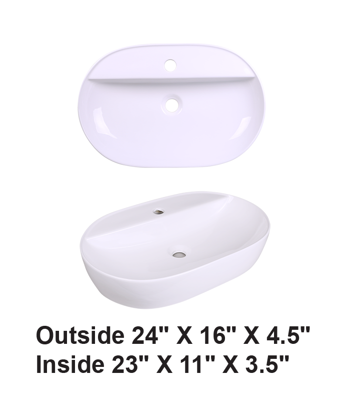 Vessel Ceramic Sink White