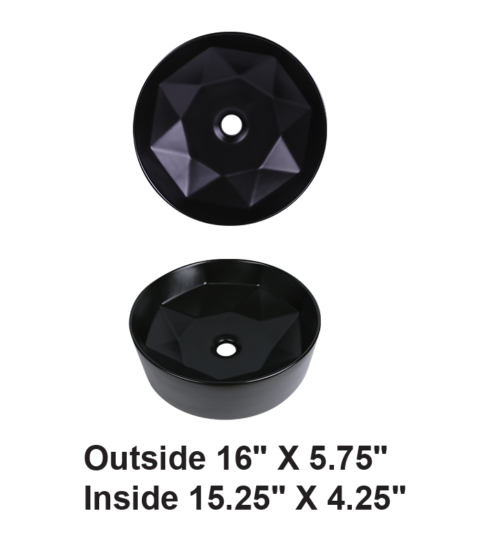 Vessel Ceramic Sink Matte Black