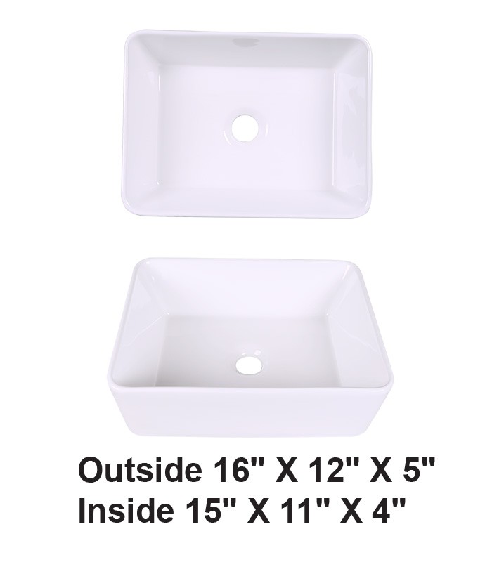 Vessel Ceramic Sink White