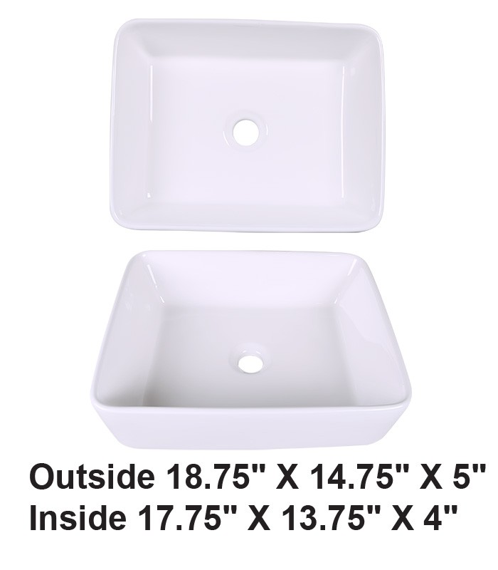Vessel Ceramic Sink White
