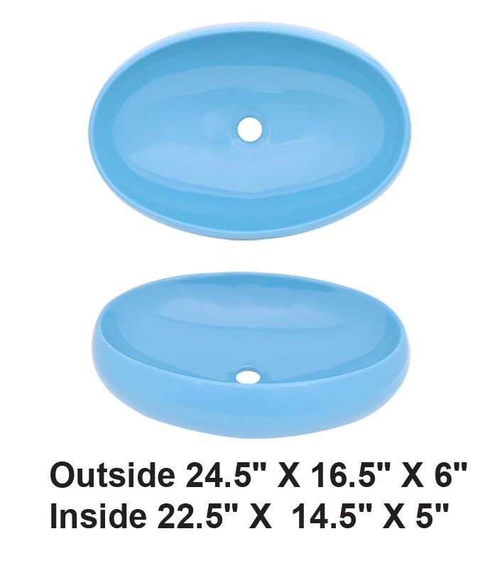 Above Counter Ceramic Sink Blue
