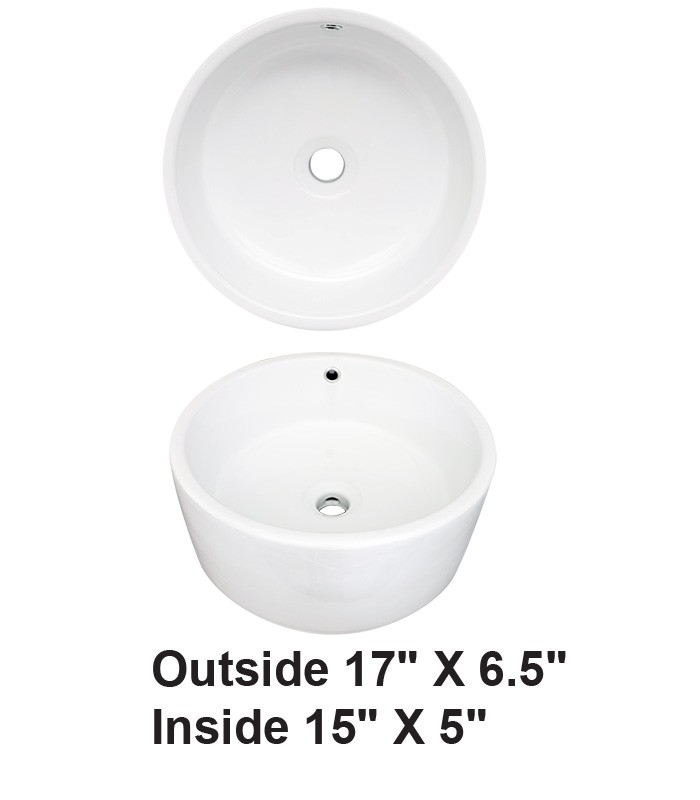 Above Counter Ceramic Sink White
