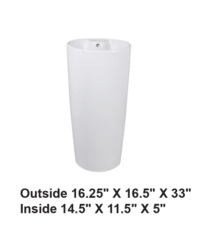Pedestal Round Ceramic Sink White