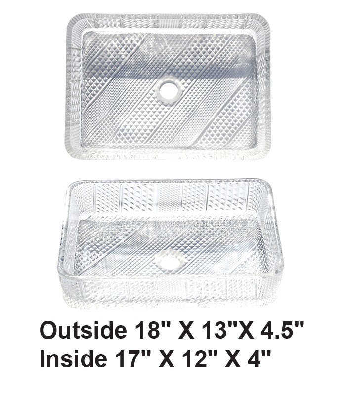 Above Counter Crystal Glass Sink