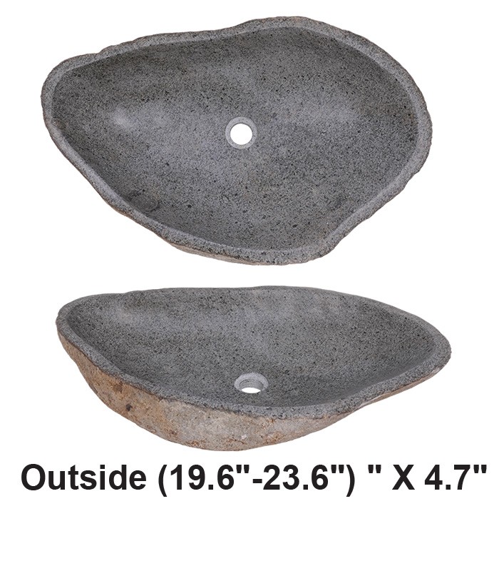 Wash Basin Large Wash Sink Bathroom Basin Natural River Stone Oval