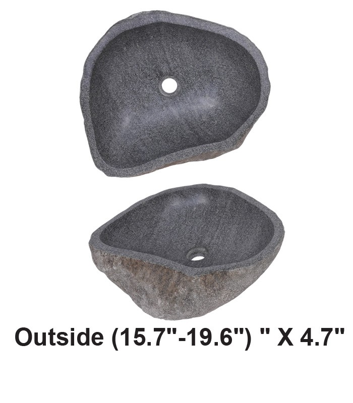 Wash Basin Small Wash Sink Bathroom Basin Natural River Stone Oval