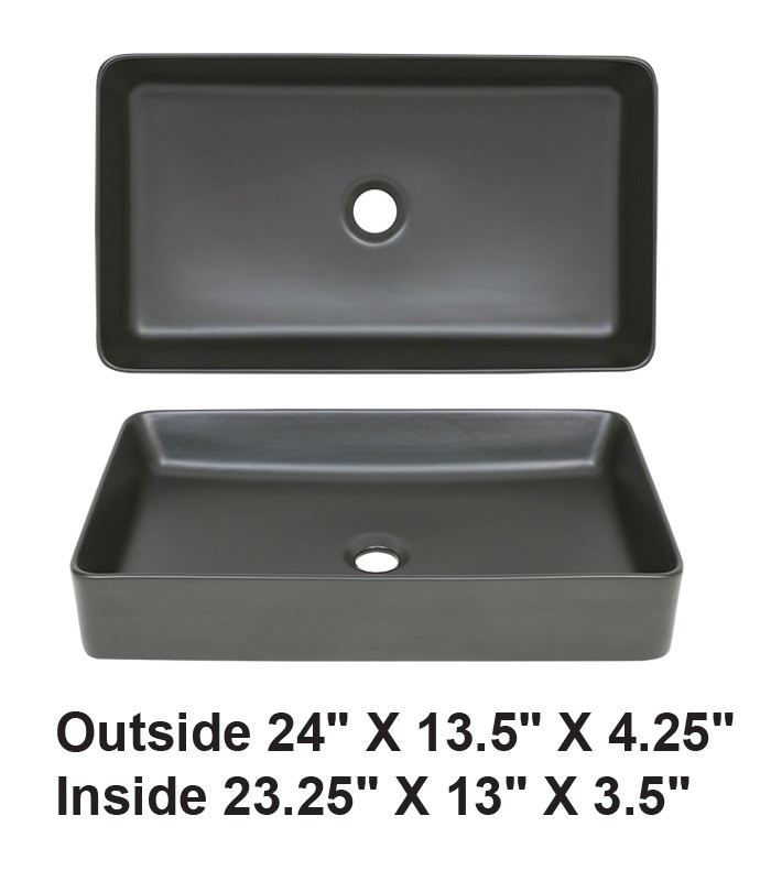 Vessel Ceramic Sink Matte Black