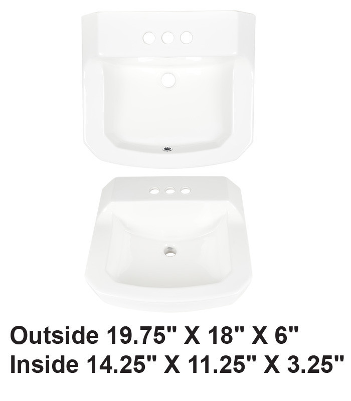 Wall-Mounted Ceramic Sink White