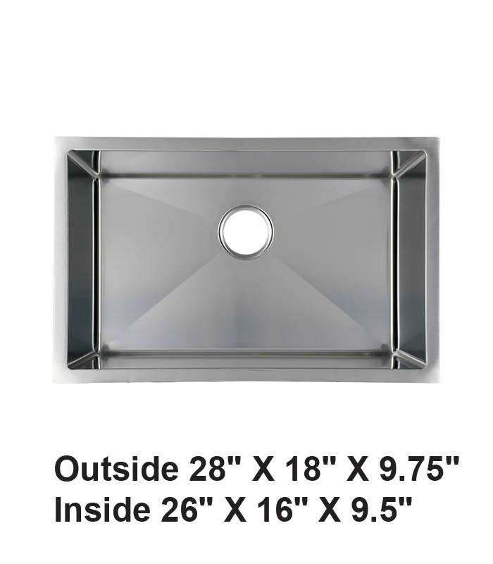 Single Bowl Zero Radius Kitchen Sink