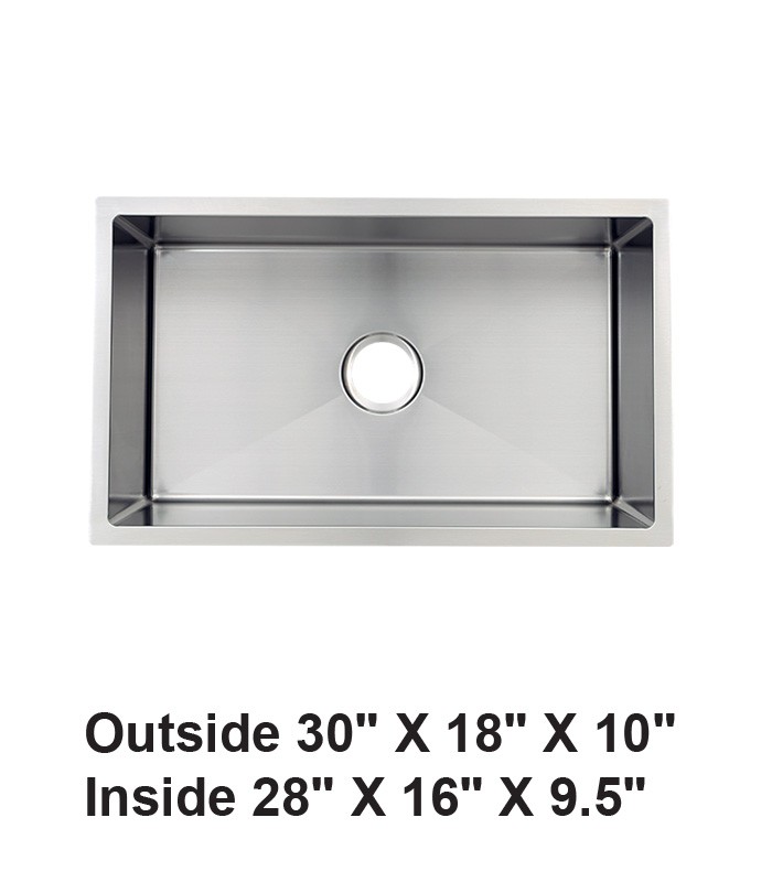 Handmade Undermount Single Bowl Stainless Steel Sink