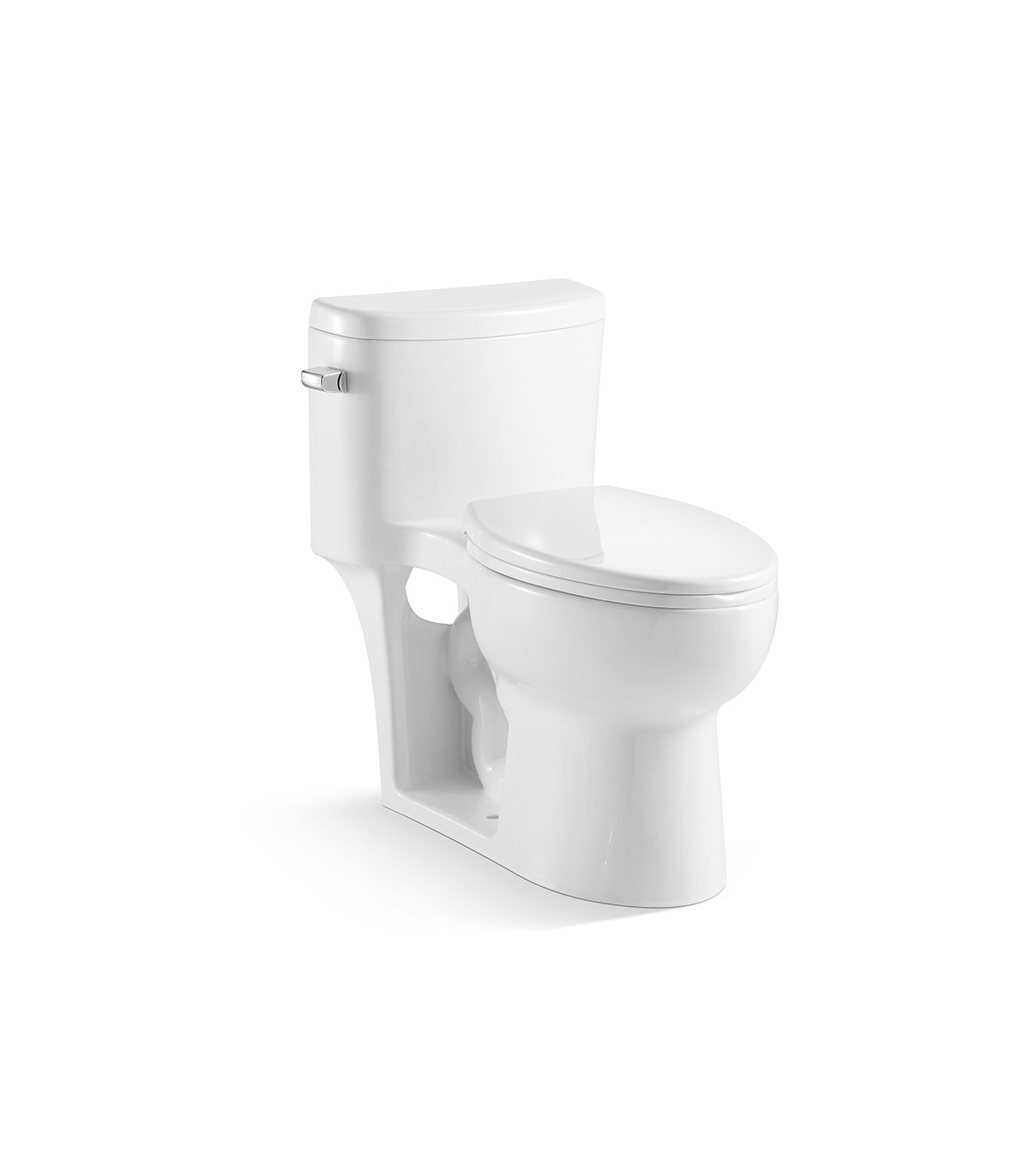 One-Piece Single-Flush Toilet — White — White shown