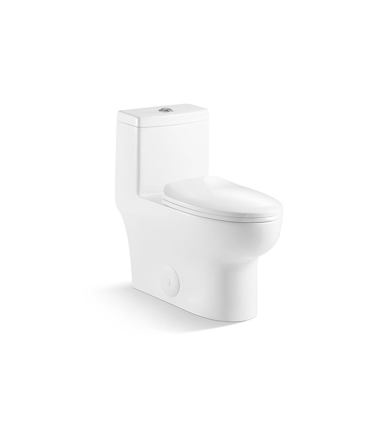 One-Piece Dual-Flush Toilet — White — White shown