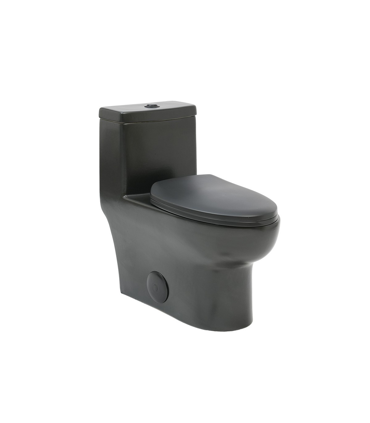 One-Piece Dual-Flush Toilet — Black Finishes — Black shown